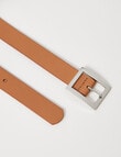 Boston + Bailey Leather Square Buckle Belt, Tan product photo View 03 S