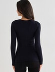 Lyric Thermals Mia Bamboo Long Sleeve Top, Black, XS-2XL product photo View 02 S