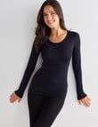 Lyric Thermals Mia Bamboo Long Sleeve Top, Black, XS-2XL product photo View 05 S