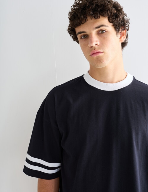 Tarnish Oversize Tee with Chunky Rib, Black product photo