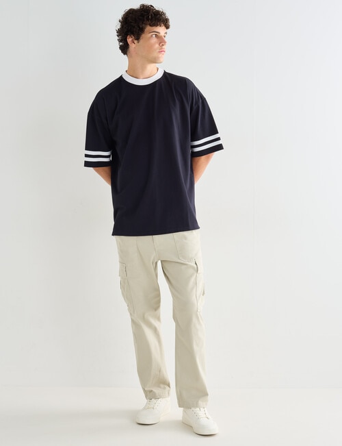 Tarnish Oversize Tee with Chunky Rib, Black product photo View 03 L