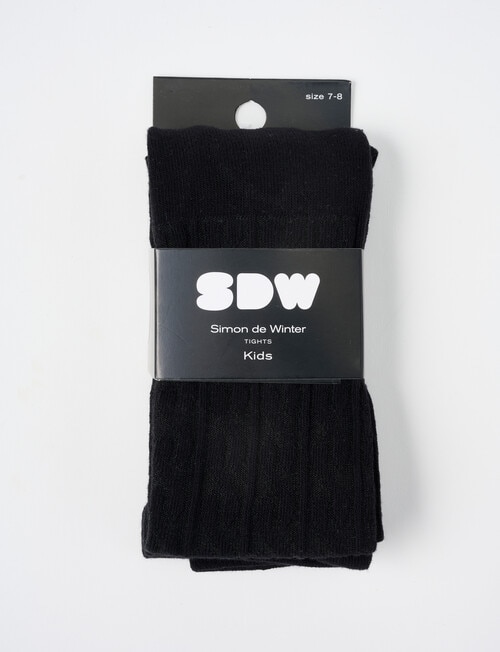 Simon De Winter Cable Tights, Black, 3-8 product photo View 02 L