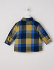 Teeny Weeny Check Sherpa Lined Shacket, Navy, Flax & Royal Blue product photo View 02 S