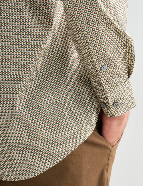 L+L Geometric Spectrum Long Sleeve Shirt, Beige product photo View 05 L