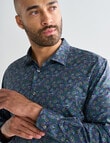 L+L Floral Long Sleeve Shirt, Navy product photo