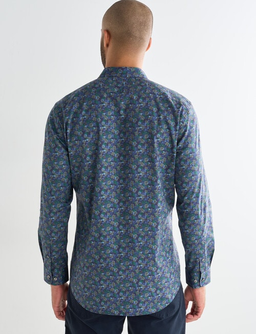L+L Floral Long Sleeve Shirt, Navy product photo View 02 L