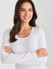 Lyric Thermals Harmony Cotton Pointelle Long Sleeve Top, White, XS-2XL product photo