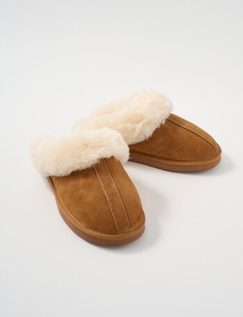 Mi Woollies Te Anau Scuff Slippers, Walnut product photo