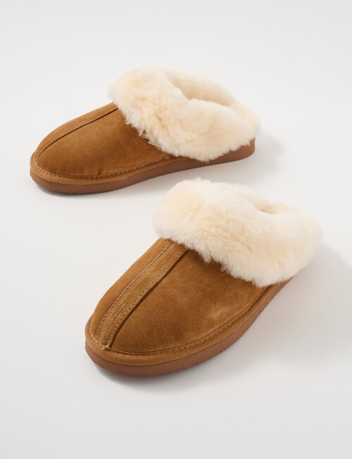 Mi Woollies Te Anau Scuff Slippers, Walnut product photo View 03 L