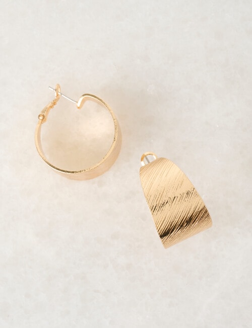 Whistle Accessories Wide Hoop Earrings, Gold Tone product photo
