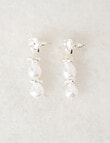 Whistle Accessories Molten Pearl Dangle Earrings, Silver Tone product photo