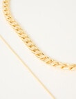 Whistle Accessories Double Layer Chain Necklace, Gold Tone product photo View 04 S