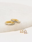 Harlow Hoop + Stud Earring Set, 2-Pack, Gold Tone product photo View 02 S