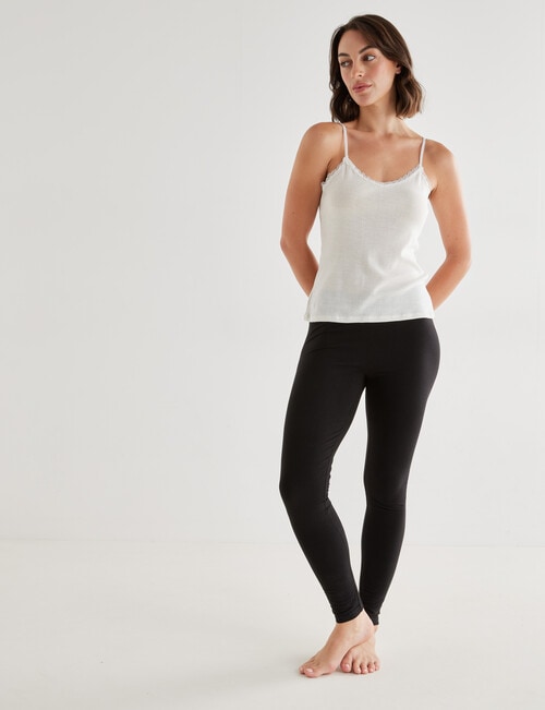 Essence Thermals Merino Cotton Lace Trim Cami, Cream, 10-18 product photo View 03 L