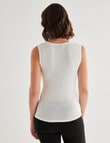 Essence Thermals Merino Cotton Lace Trim Singlet, Cream, 10-18 product photo View 02 S