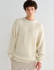 Tarnish Waffle Crew Knit, Cream product photo