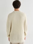 Tarnish Waffle Crew Knit, Cream product photo View 02 S