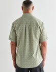 Kauri Trail Short Sleeve Shirt Linen Blend Space Dye, Khaki product photo View 02 S