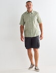 Kauri Trail Short Sleeve Shirt Linen Blend Space Dye, Khaki product photo View 03 S