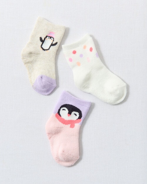 Underworks Stay On Crew Socks, 3-Pack, Penguin product photo