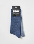 Simon De Winter Comfort Crew Moss Stitch Sock, 2-Pack, French Navy & Royal product photo View 02 S