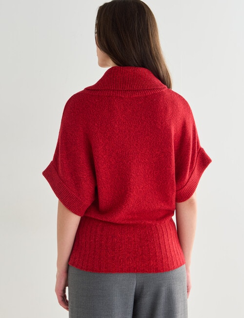Oliver Black Roll Neck Slouch Top, Red Marle product photo View 02 L