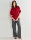 Oliver Black Roll Neck Slouch Top, Red Marle product photo View 03 S