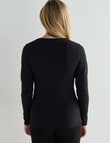 Bodycode Scoop Neck Long Sleeve Tee, Black product photo View 02 S