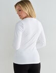 Bodycode Scoop Neck Long Sleeve Tee, White product photo View 02 S