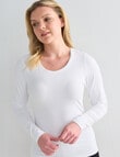 Bodycode Scoop Neck Long Sleeve Tee, White product photo View 05 S