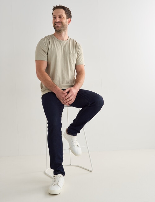 Gasoline Crew Neck Short Sleeve Slub Tee, Beige product photo View 03 L