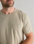 Gasoline Crew Neck Short Sleeve Slub Tee, Beige product photo View 04 S