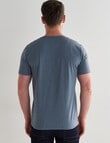 Gasoline Crew Neck Short Sleeve Slub Tee, Blue product photo View 02 S
