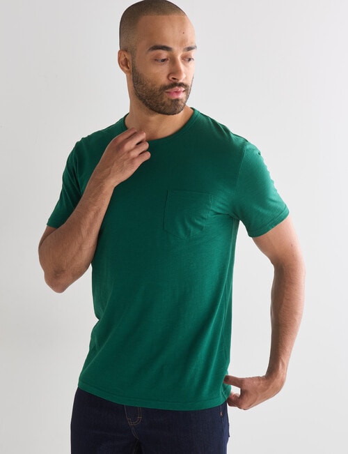 Gasoline Slub Short Sleeve Tee, Emerald Green product photo