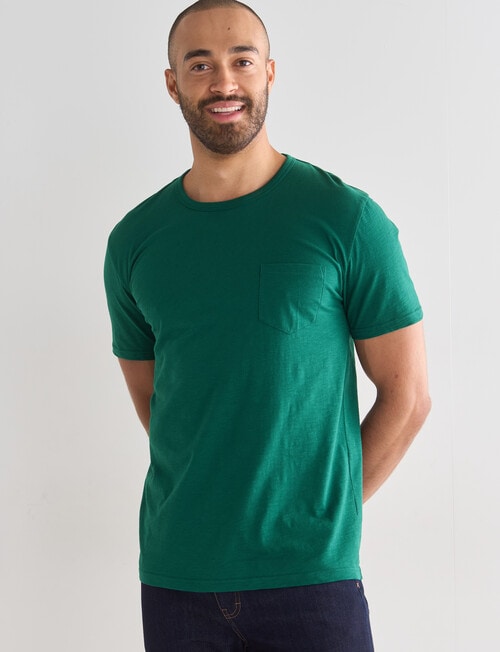 Gasoline Slub Short Sleeve Tee, Emerald Green product photo View 05 L