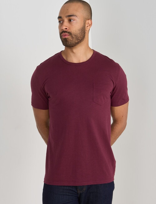 Gasoline Slub Short Sleeve Tee, Cherry product photo View 05 L