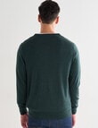 North South Merino V Neck Jumper, Green product photo View 02 S