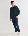 North South Merino V Neck Jumper, Green product photo View 03 S