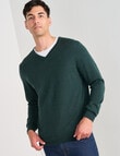 North South Merino V Neck Jumper, Green product photo View 05 S
