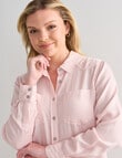 Denim Republic Lyocell Long Sleeve Shirt, Pink product photo View 04 S