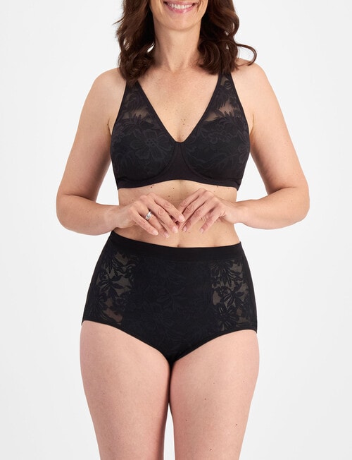 Playtex Ultralight Lace Full Brief, Black, S-2XL product photo