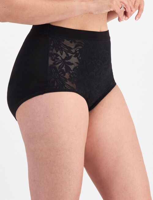Playtex Ultralight Lace Full Brief, Black, S-2XL product photo View 02 L