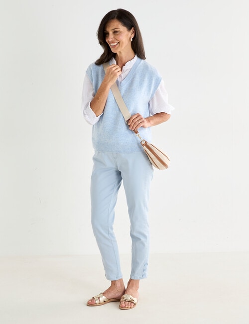 Ella J V-Neck Knitted Vest, Pale Blue product photo View 03 L