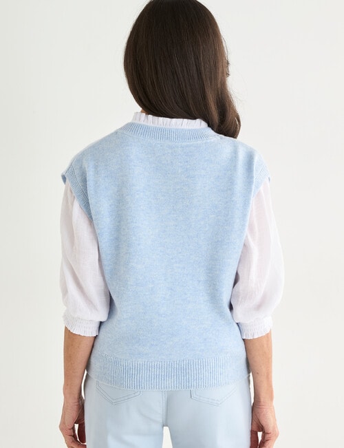 Ella J V-Neck Knitted Vest, Pale Blue product photo View 02 L