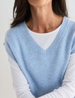 Ella J V-Neck Knitted Vest, Pale Blue product photo View 04 S
