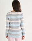 Ella J Stripe Cotton Jumper, Blue & Pink product photo View 02 S