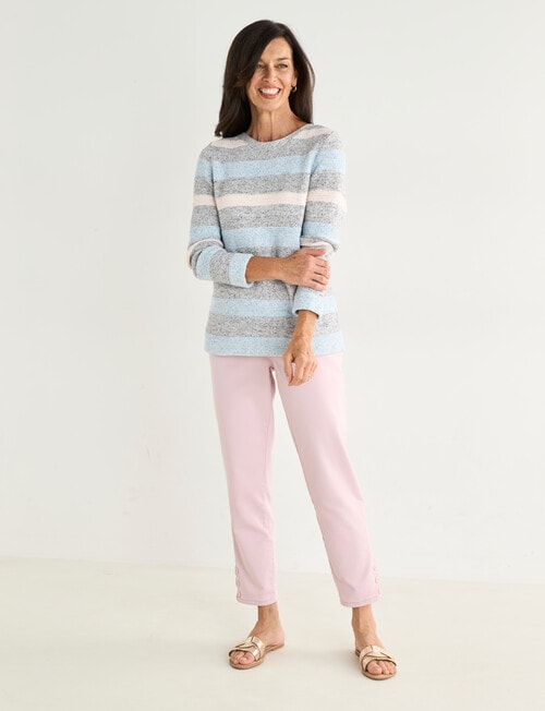 Ella J Stripe Cotton Jumper, Blue & Pink product photo View 03 L