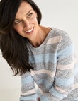 Ella J Stripe Cotton Jumper, Blue & Pink product photo View 06 S