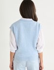 Ella J V-Neck Knitted Vest, Pale Blue product photo View 02 S