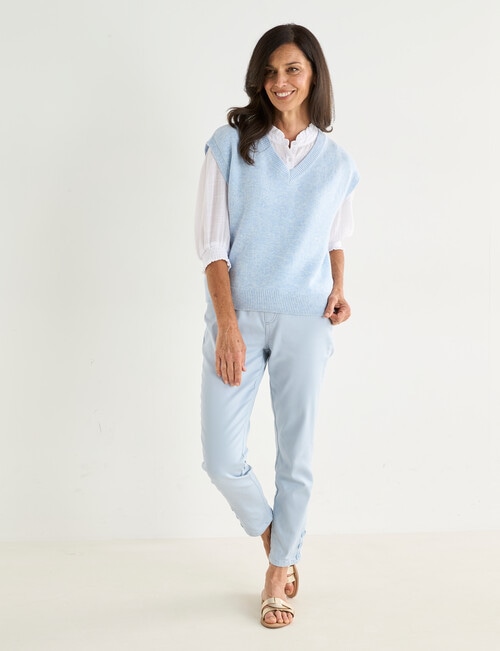 Ella J V-Neck Knitted Vest, Pale Blue product photo View 06 L
